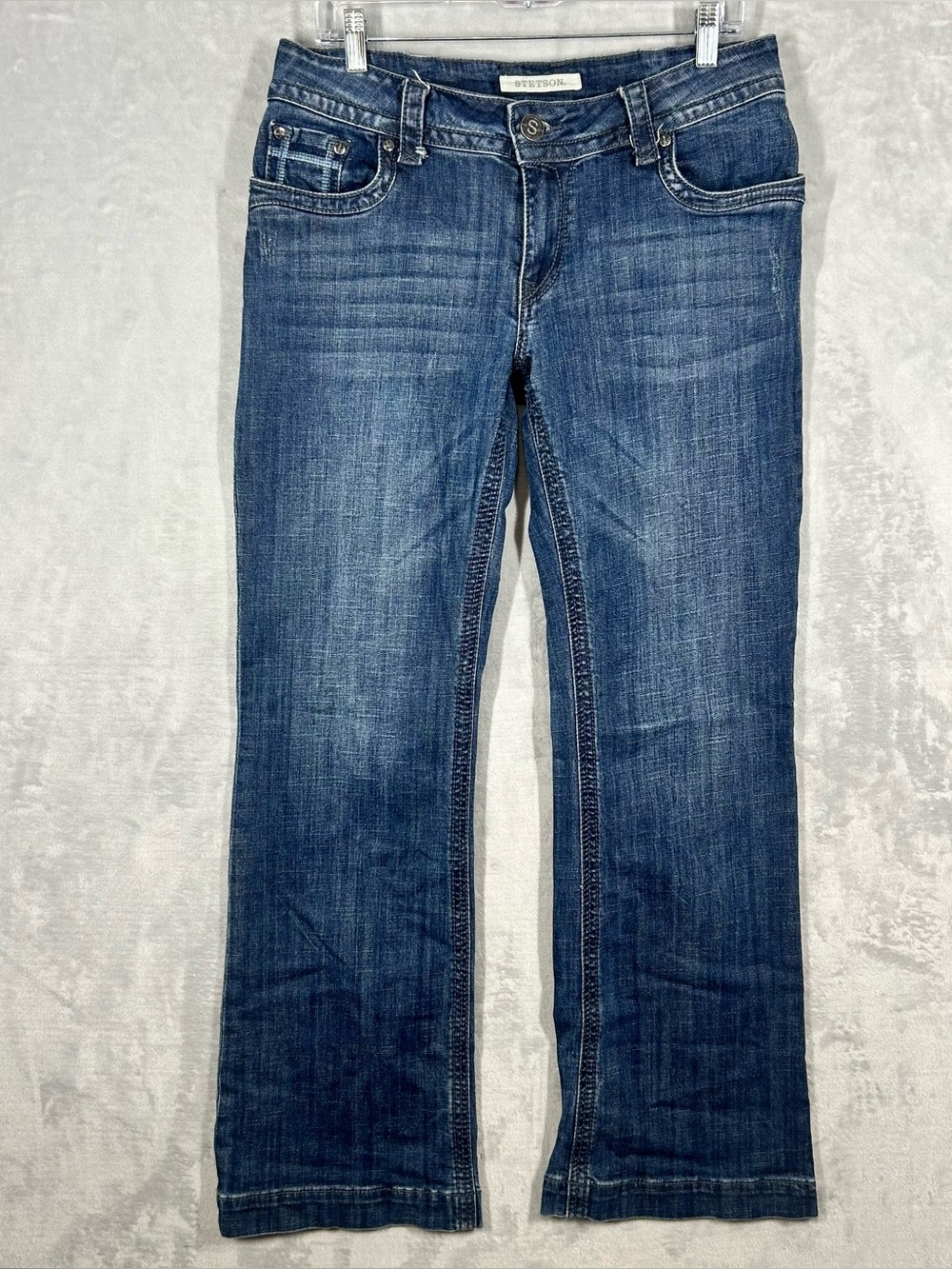 Stetson Jeans 214 City Trouser Denim Womens Size 12 Cotton Flare Cowboy Rodeo